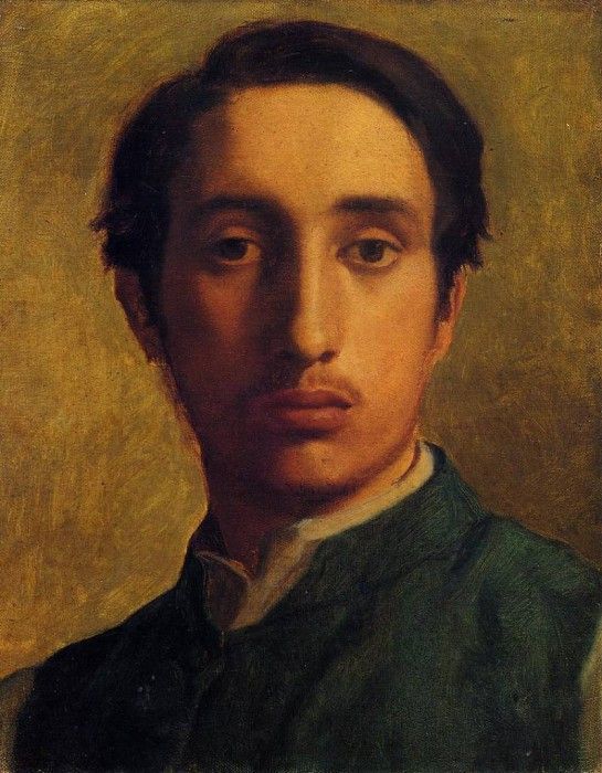 Degas Edgar Degas in a Green Jacket. , --