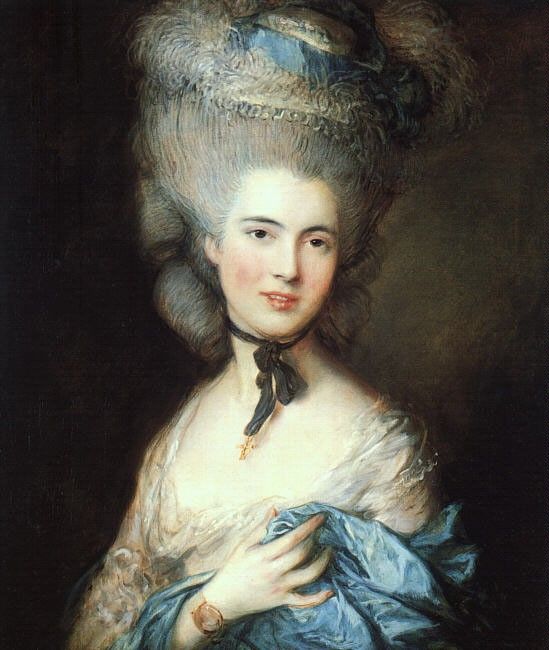 Portrait of a lady in blue EUR. , 