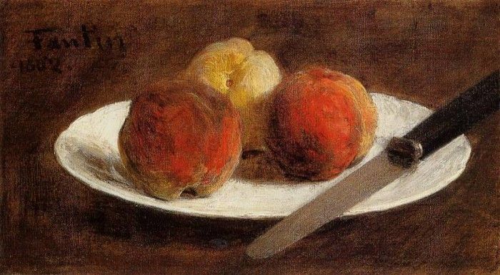 Fantin Latour Plate of Peaches. -, ---