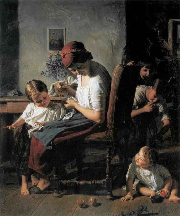 Mutter mit Kindern 1854.   