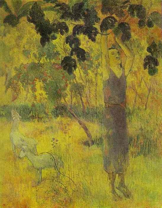 Gauguin - Man Picking Fruit From A Tree. , 