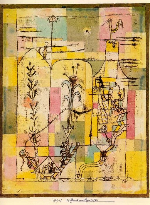 Klee Tale a la Hoffmann, 1921, watercolor on paper mounted o. , 