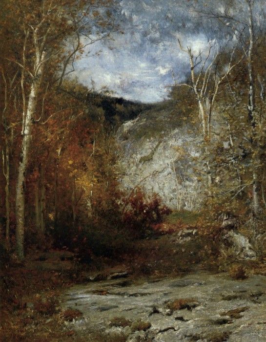 Rocky Ledge Adirondacks 1884. Wyant  Helwig