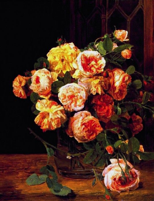 waldmueller roses by the window 1832.   