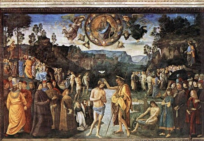 Perugino Pietro Baptism of Christ c1482. , 