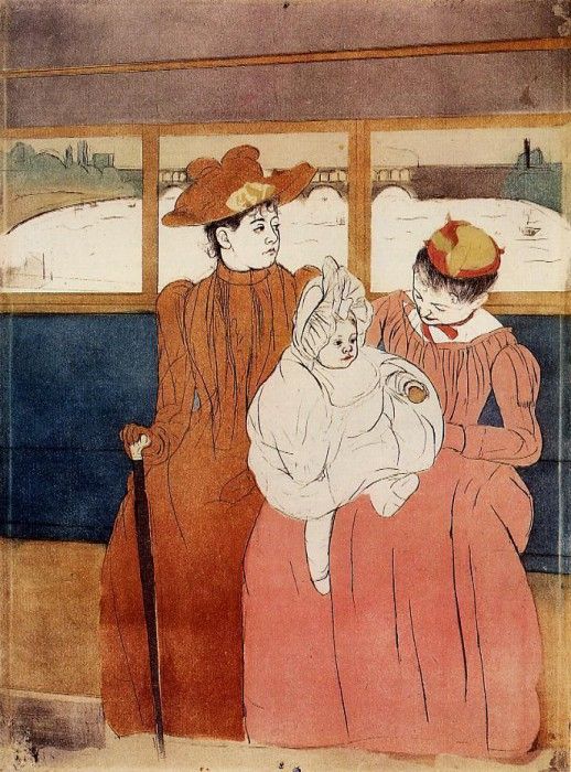 Cassatt Mary Interior of a Tramway Passing a Bridge.  