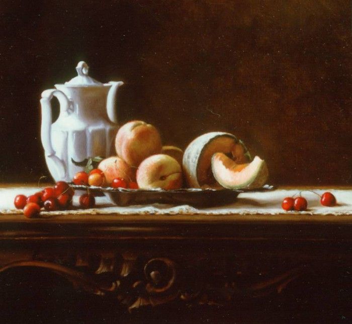 Still Life with Cherries Peaches and Melon. Hyde, 