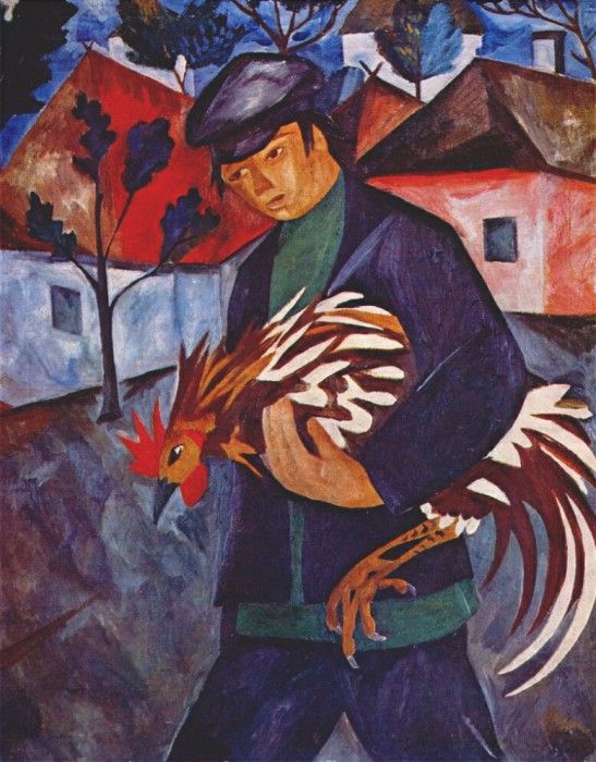 goncharova boy with rooster early-1910s. ���������, �������