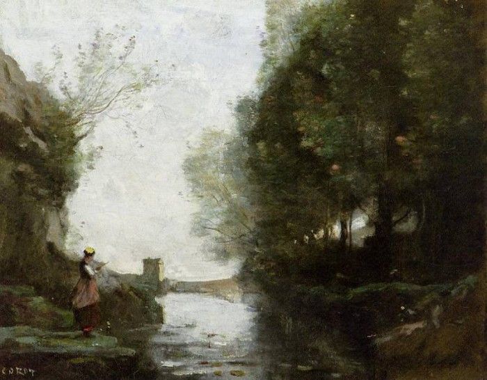 Corot Le cours d-eau a la tour carree. ����, ���-������-������