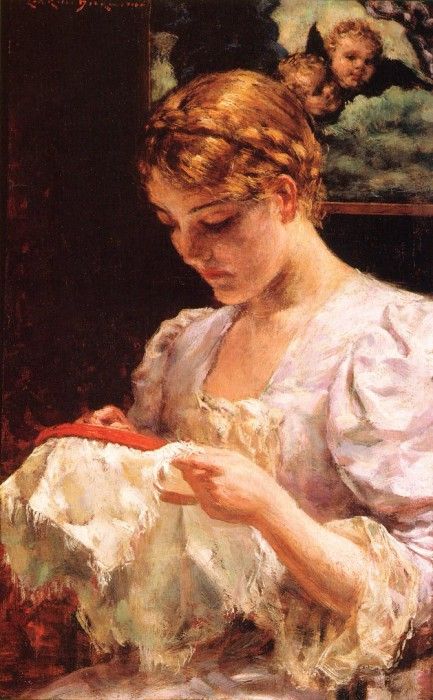 Beckwith, James Carroll - The Embroiderer (end. ,  