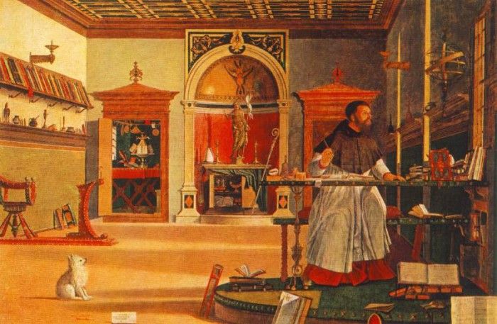 Carpaccio St Augustine in his studio, 1502, 141x210, Oratori. , 