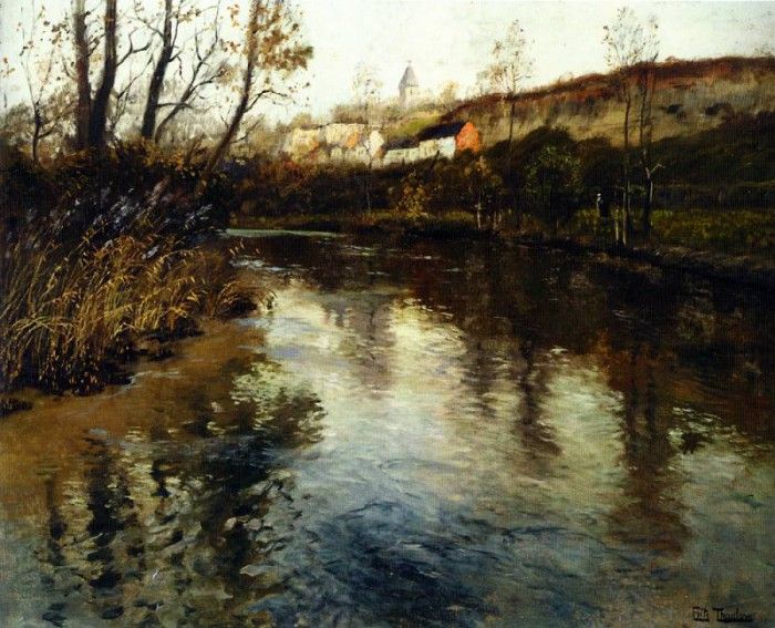 Frits Thaulow Elvelandskap (River Landscape). Thaulow 
