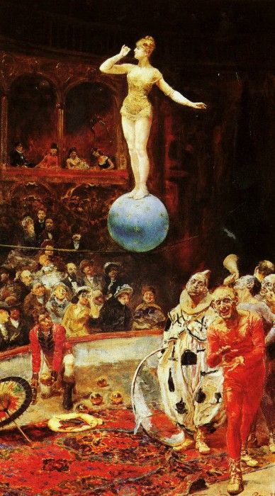 Peralta del Campo Francisco (Spanish) 1897 La Salida Del Circo SND Roma89 OC 71by41cm. ,  