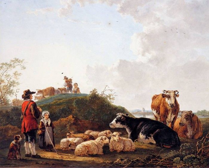 Strij van Jacob Herdsman with resting cattle Sun. Strij,  