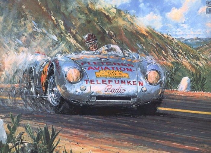 Cma 029 1954 hans herrmann in the porsche 550 spider.  