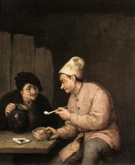 OSTADE Adriaen Jansz van Piping And Drinking In The Tavern. ,  