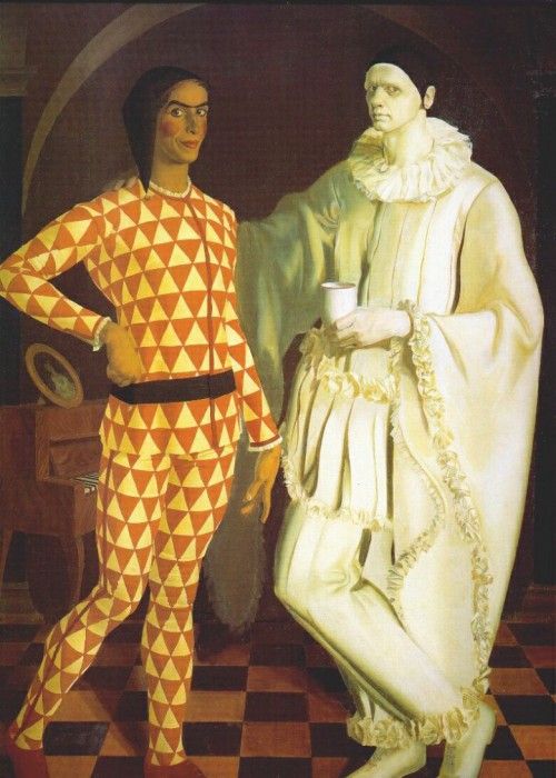 shukhayev-and-yakovlev self-portraits harlequin and pierrot.   