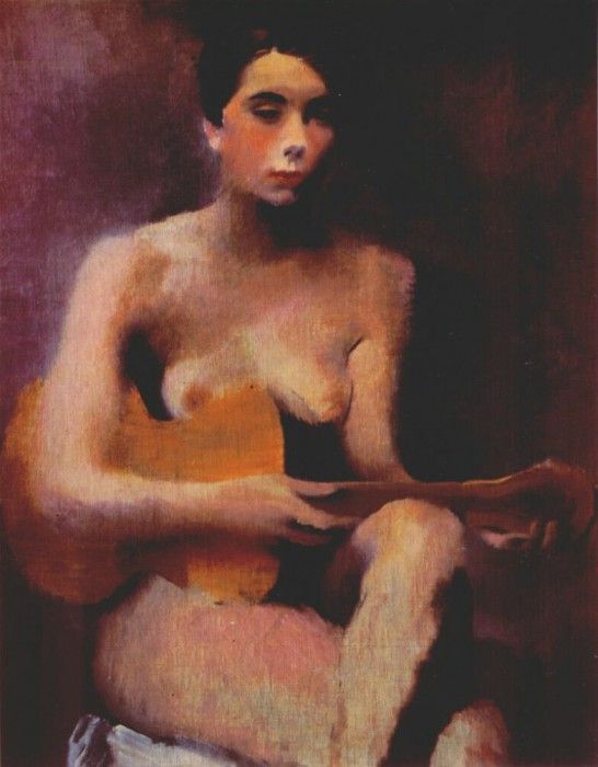 lebedev nude with a guitar 1930. 