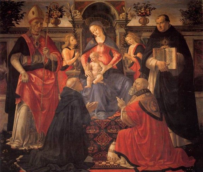 GHIRLANDAIO Domenico Madonna And Child Enthroned Between Angels And Saints. , 