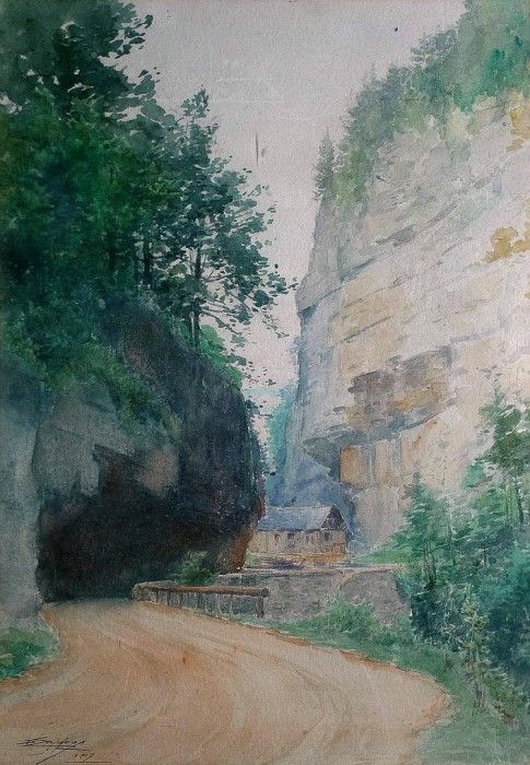 Chemin Et Maison Dans Une Gorge. Enjolras, Delphin