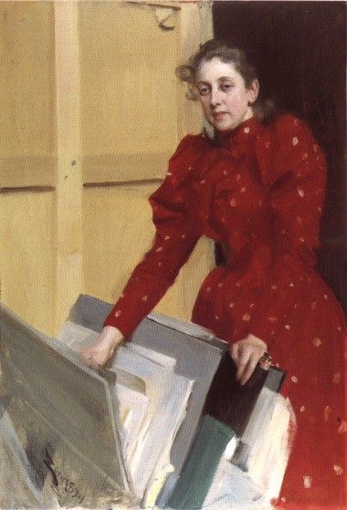 Zorn Portrait of Emma Zorn in the Paris studio. , 