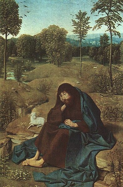 Geertgen tot Sint Jans Sain John in the wilderness, 1490-95,. Geertgen,   