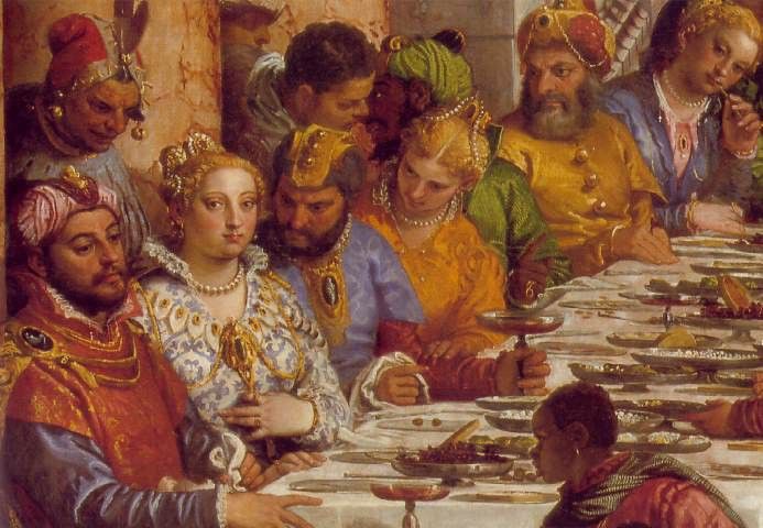 VERONESE THE MARRIAGE AT CANA,DETALJ 1, LOUVRE. , 