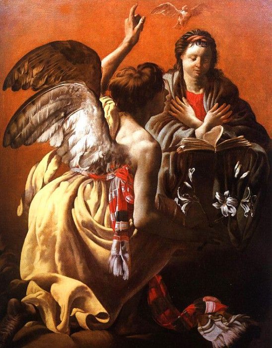 TERBRUGGEN THE ANNUNCIATION TO THE VIRGIN, OIL ON CANVAS, PR. Terbrugghen, 