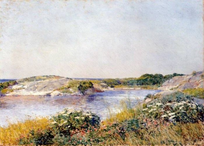 hassam the little pond, appledore 1890. , 