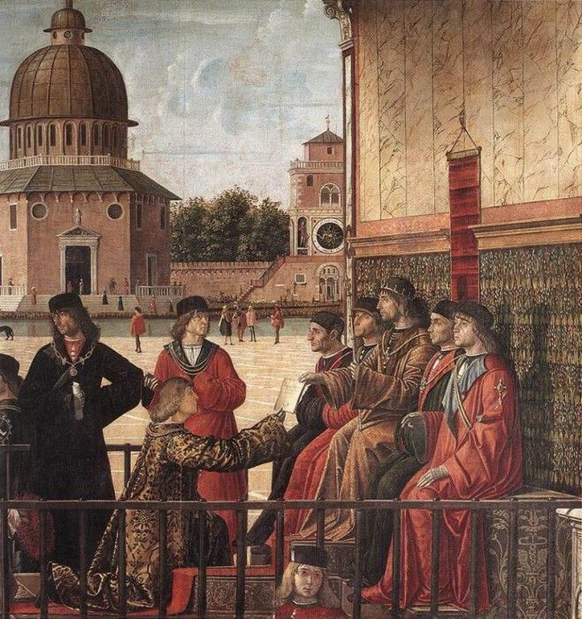 Carpaccio Arrival of the English Ambassadors detail3. , 