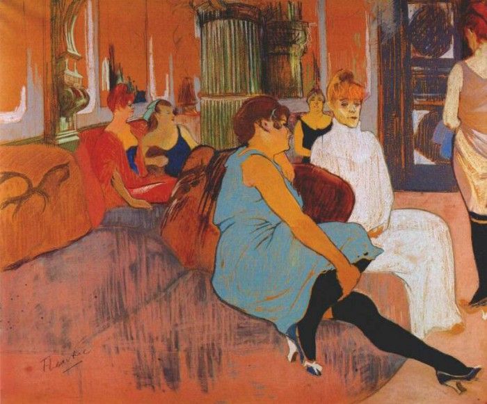 lautrec in the salon of the rue des moulins c1894. -,  