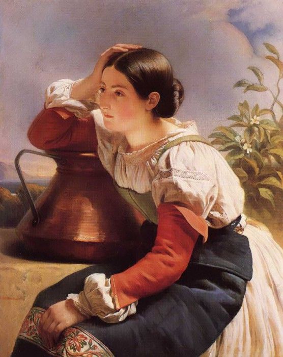 Winterhalter Franz Xavier Young Italian Girl by the Well. ,  