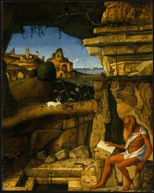 BELLINI,G. SAINT JEROME READING, 1480-1490, NGW. , 