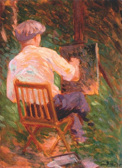 alberts paul plaschke painting outdoors 1933. Альберт, Павел