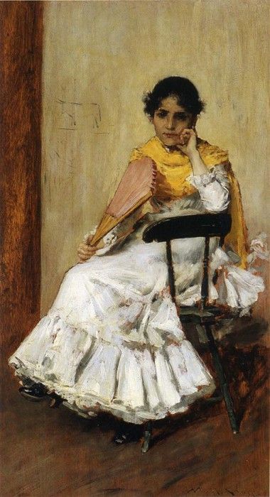 Chase William Merritt A Spanish Girl aka Portrait of Mrs. Chase in Spanish Dress. ,  