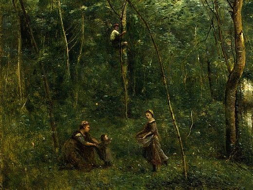 Corot The Eel Gatherers, c. 1860-1865, Detalj 1, NG Washingt. , --