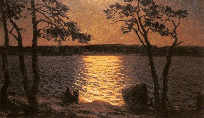 Kallstenius Gottfried A Moonlit Lake. Kallstenius, 