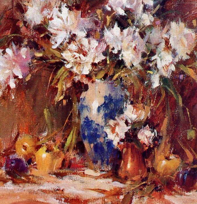 Marilyn Yates - Peonies in a Chinese Vase, De. , 