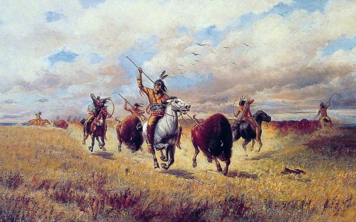 Indian Buffalo Hunt.  