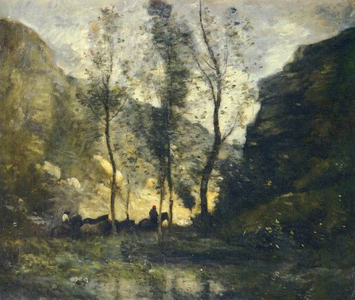 Corot Jean-Baptiste Camille LES CONTREBANDIERS. , --