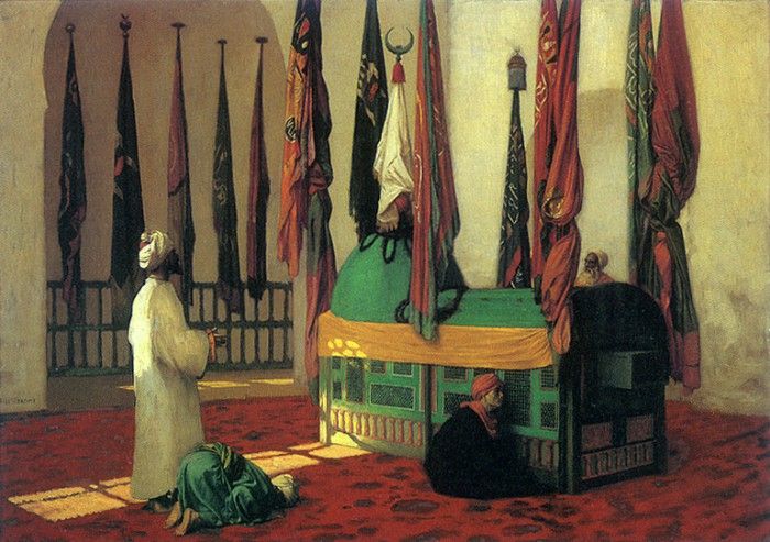 am-Jean-Leon Gerome Prayer at the Mausoleum for Sultan Qayut. , -