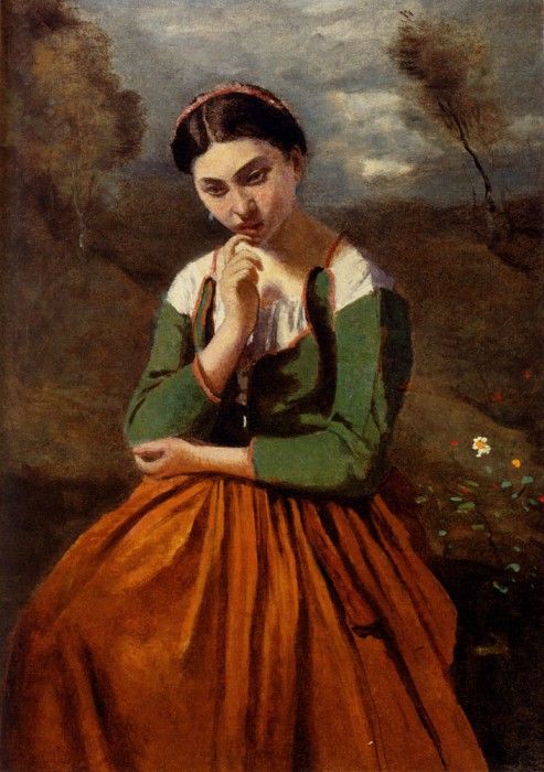 Corot Jean Baptiste Camille Corot La Meditation. , --