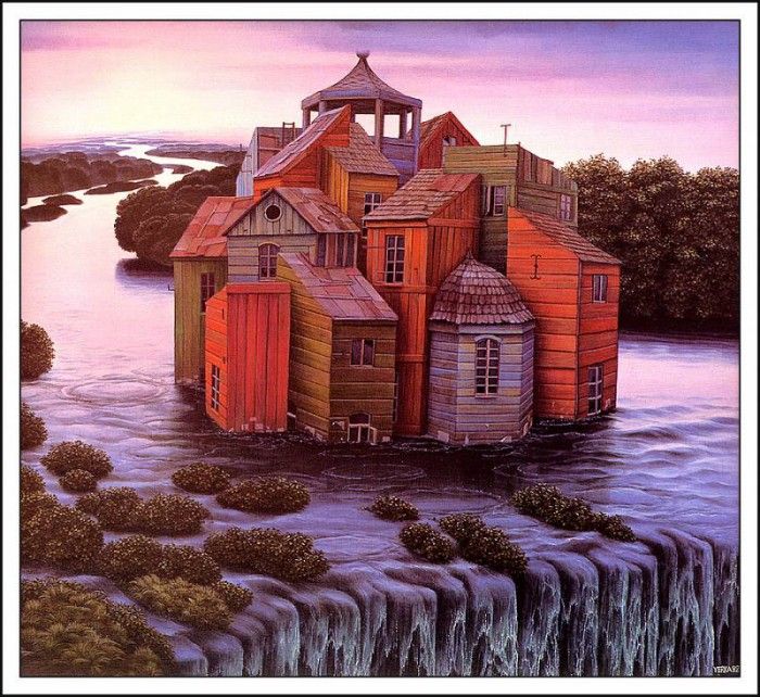 bs-ahp- Jacek Yerka- Darkness Falls On The River. Yerka 