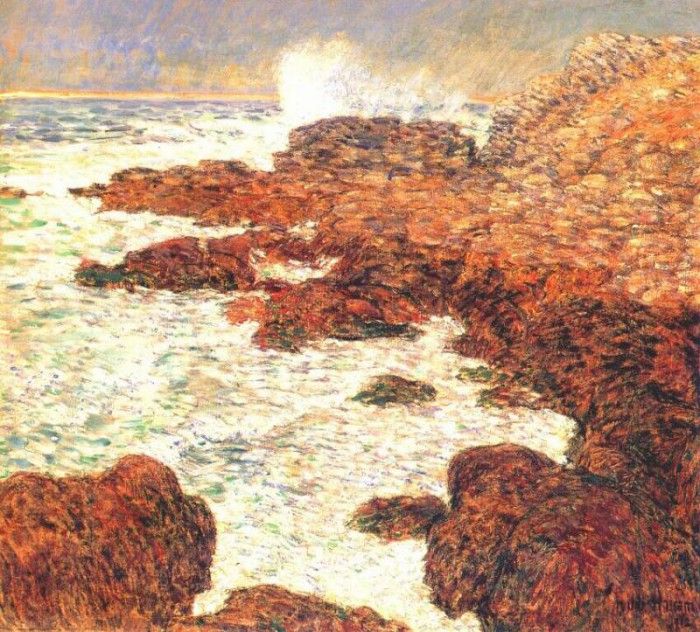 hassam seaweed and surf, appledore 1912. , 