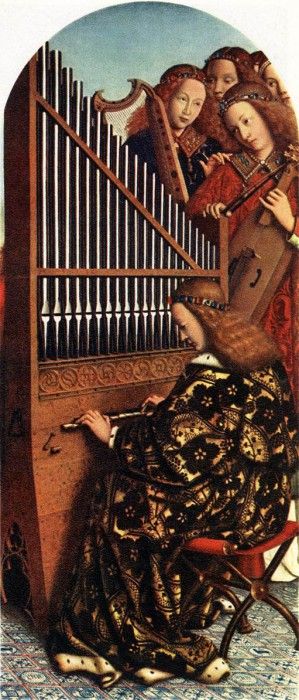 Eyck Jan van The Ghent Altarpiece Angels Playing Music. ,  