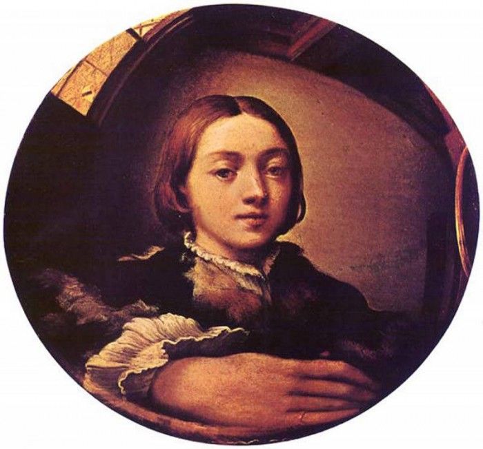 PARMIGIANINO Self Portrait In A Convex Mirror. 