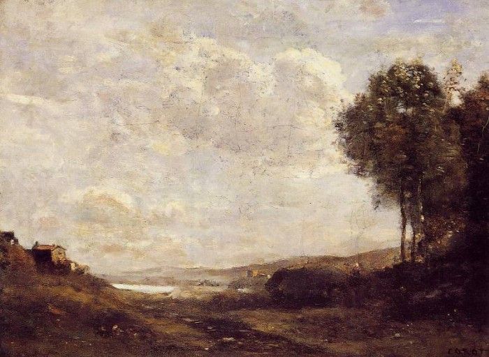 Corot Landscape by the Lake. , --