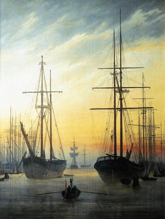 FRIEDRICH Caspar David View Of A Harbour. ,  