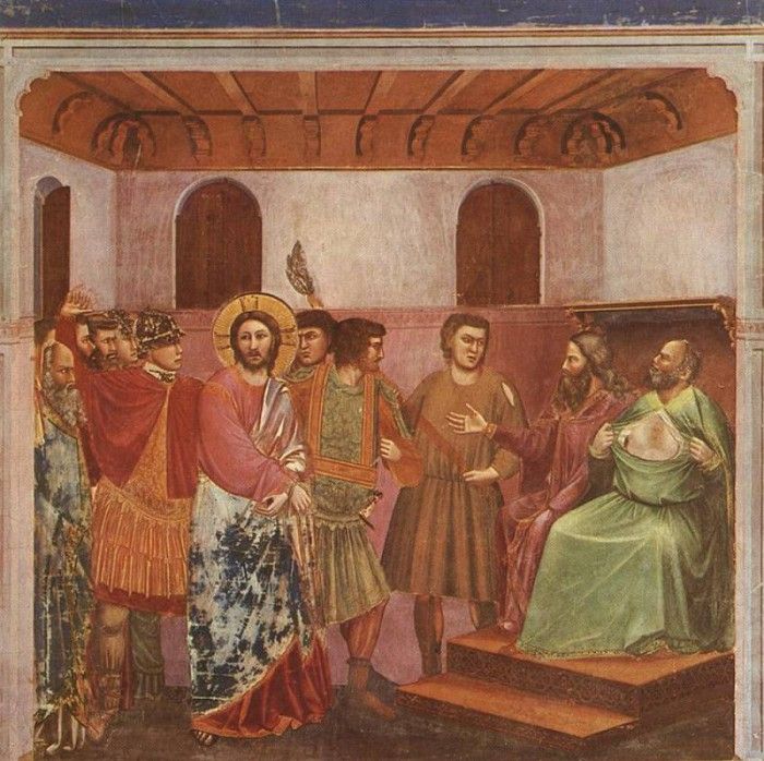 Giotto   Scrovegni   [32]   Christ before Caiaphas.   