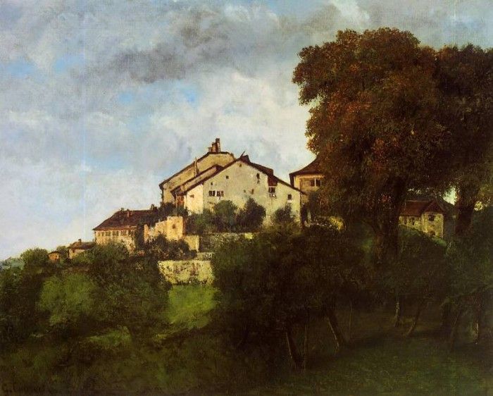 Courbet Gustave The Houses of the Chateau d-Ornans. , 